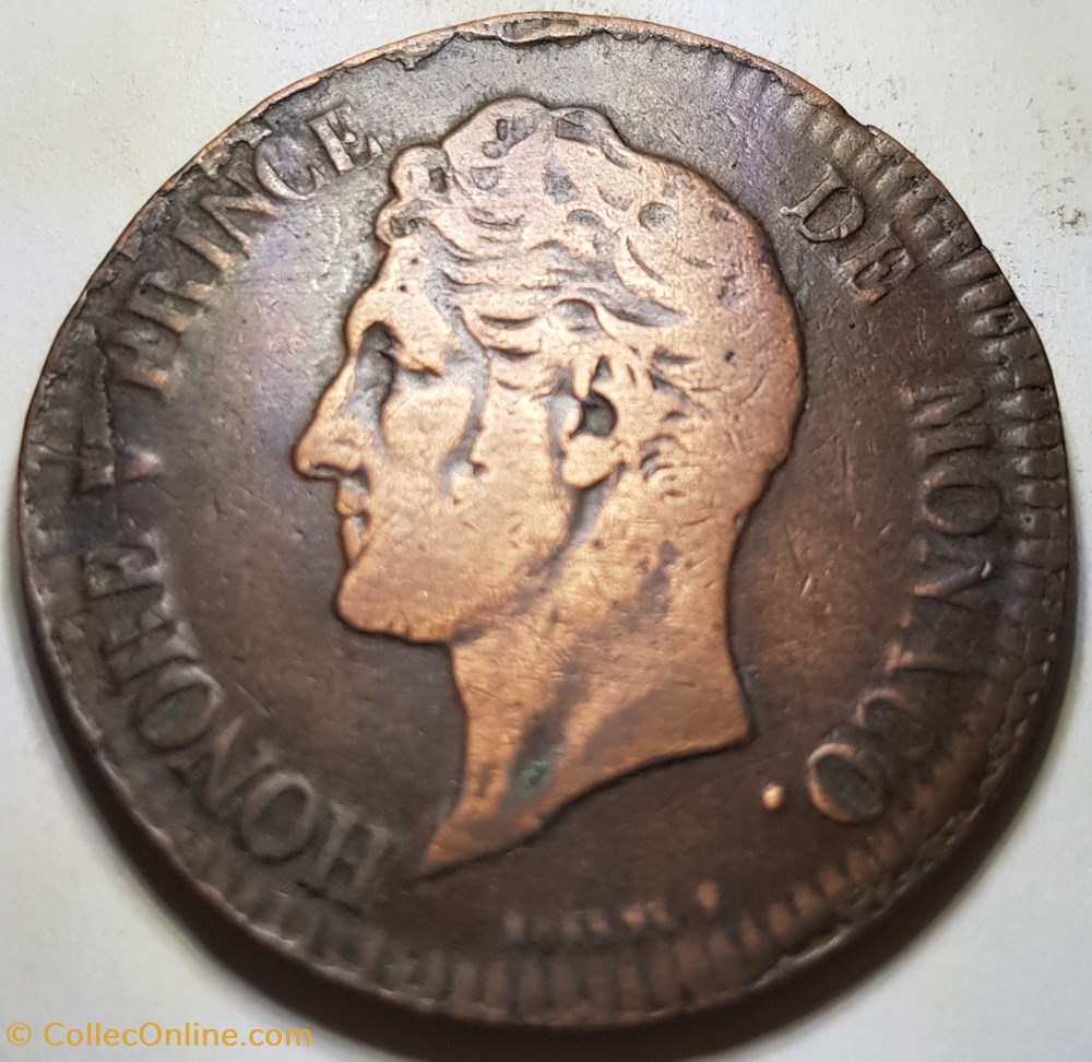5 centimes Honoré V Monaco 1837 monnaie monde 5 centimes honore v monaco 1837