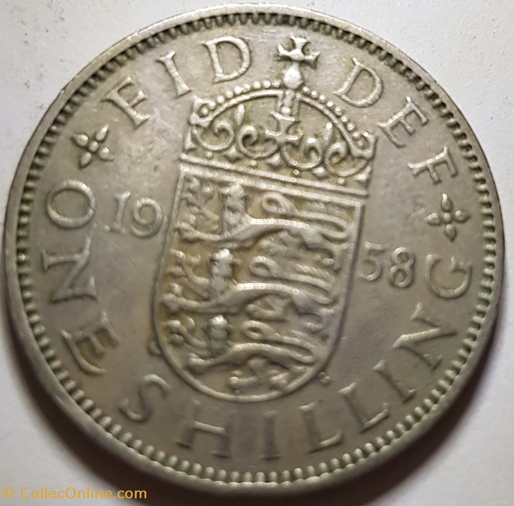 1 shilling Elizabeth II Royaume-Uni 1958 1956 monnaies monde 1 shilling elizabeth ii royaume uni 1958 1956