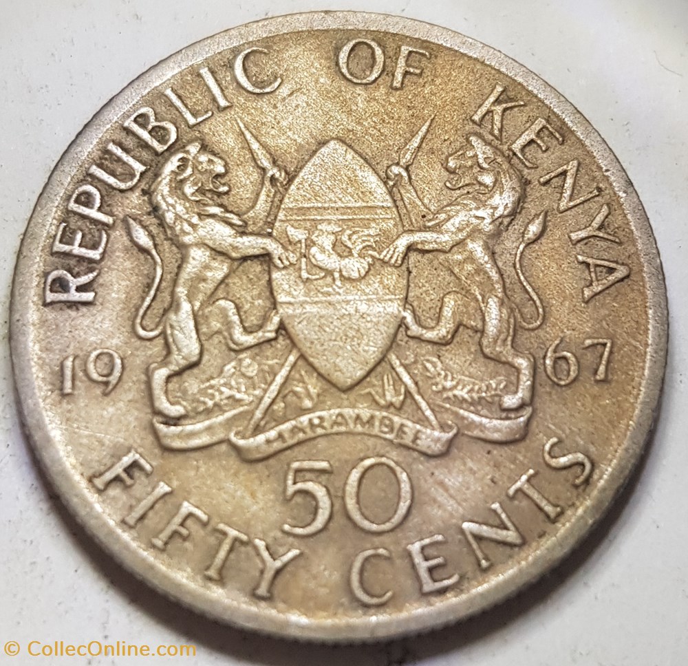 monnaie monde 50 cents jomo kenyatta 1967 kenya