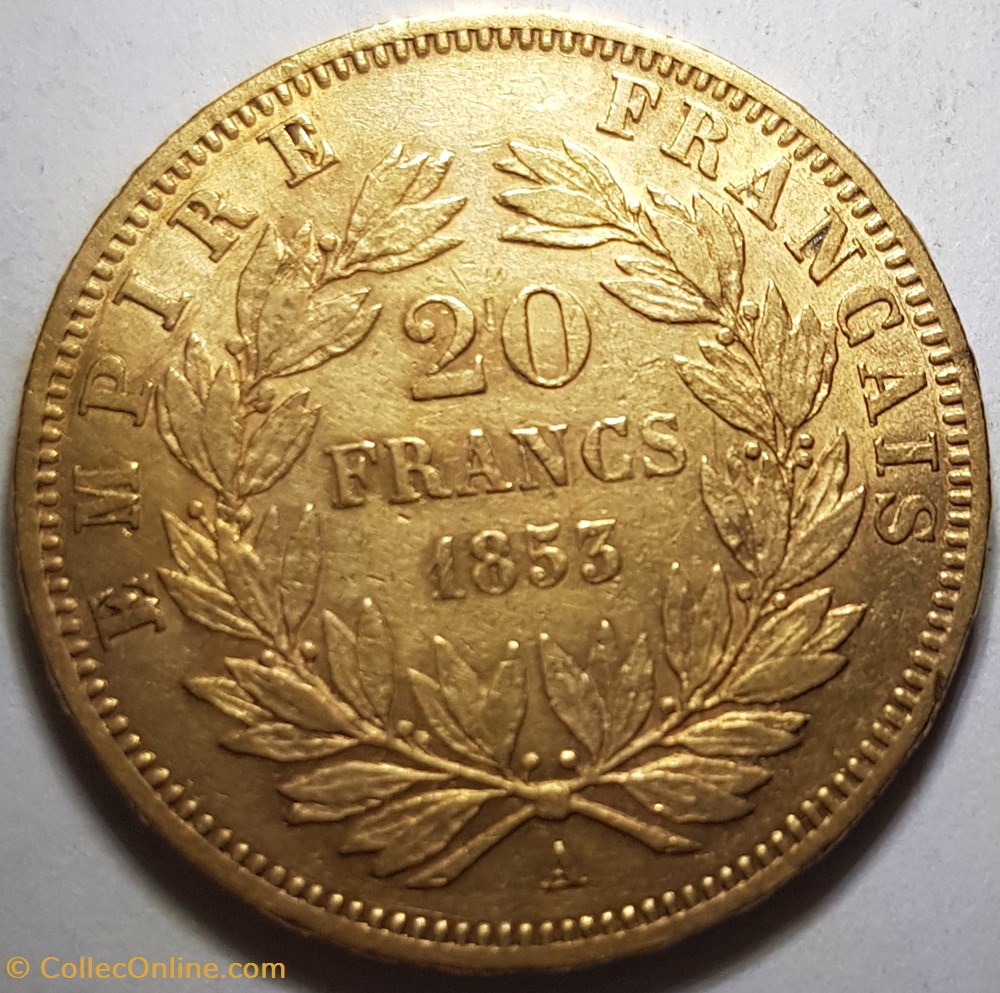 monnaie moderne 20 francs napoleon iii france 1853 1857 1859