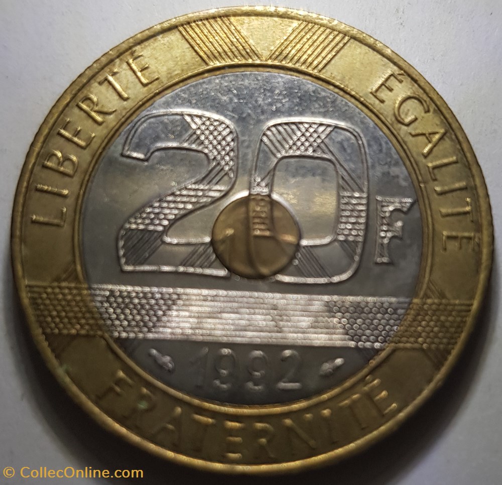 20 francs Mont Saint Michel France 1992 monnaie moderne 20 francs mont saint michel france 1992