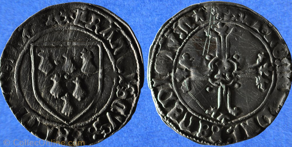 Gros à l'écu de Bretagne n°B111 monnaie france feodale gros a ecu de bretagne n b111