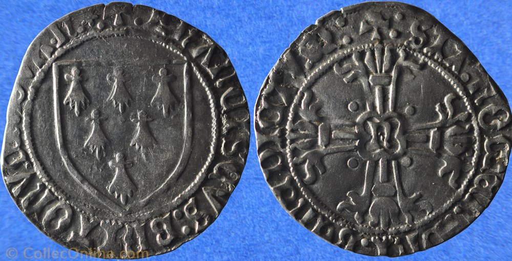 Gros à l'écu de Bretagne n°B133 monnaie france feodale gros a ecu de bretagne n b133