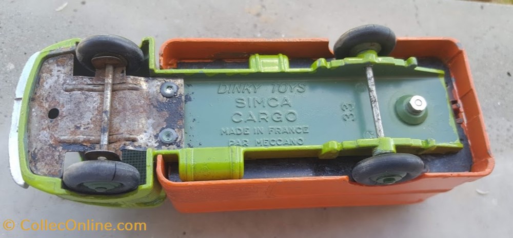 Simca Cargo fourgon vert olive/jaune orangé 5 modeles reduits voitures simca cargo fourgon vert olive jaune orange