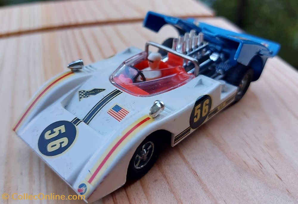 Mclaren M 8 Blanche a capot bleu 4 modeles reduits voitures mclaren m 8 blanche a capot bleu