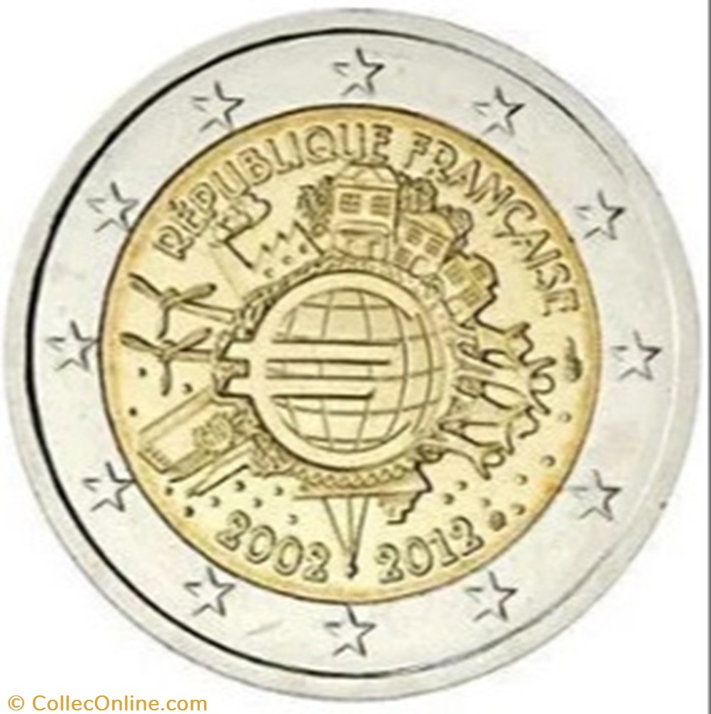 monnaie 2 euros france 2012 euro a 10 ans