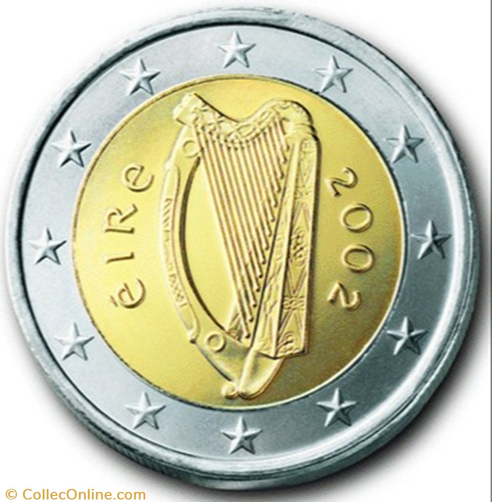 monnaie 2 euros irlande 2002 harpe
