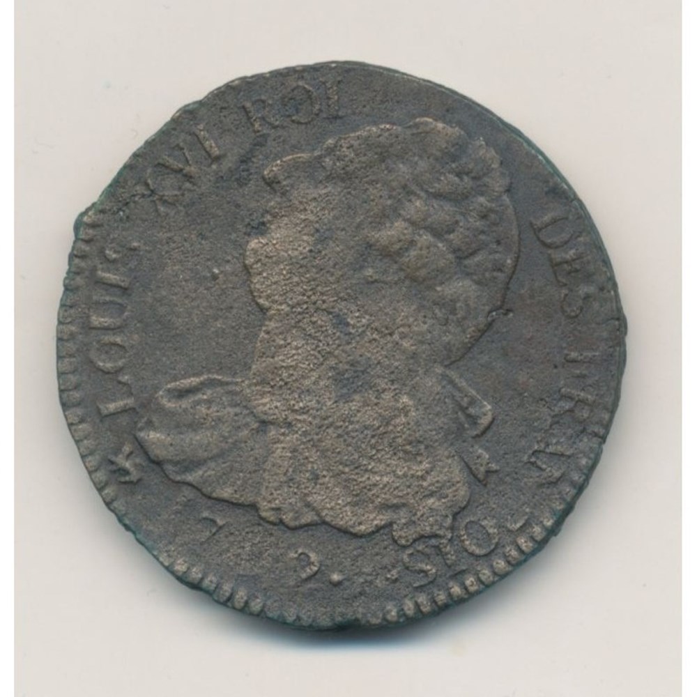 Double sol constitutionnel au faisceau - Type François monnaies europe medievale france royales double sol constitutionnel au faisceau type francois