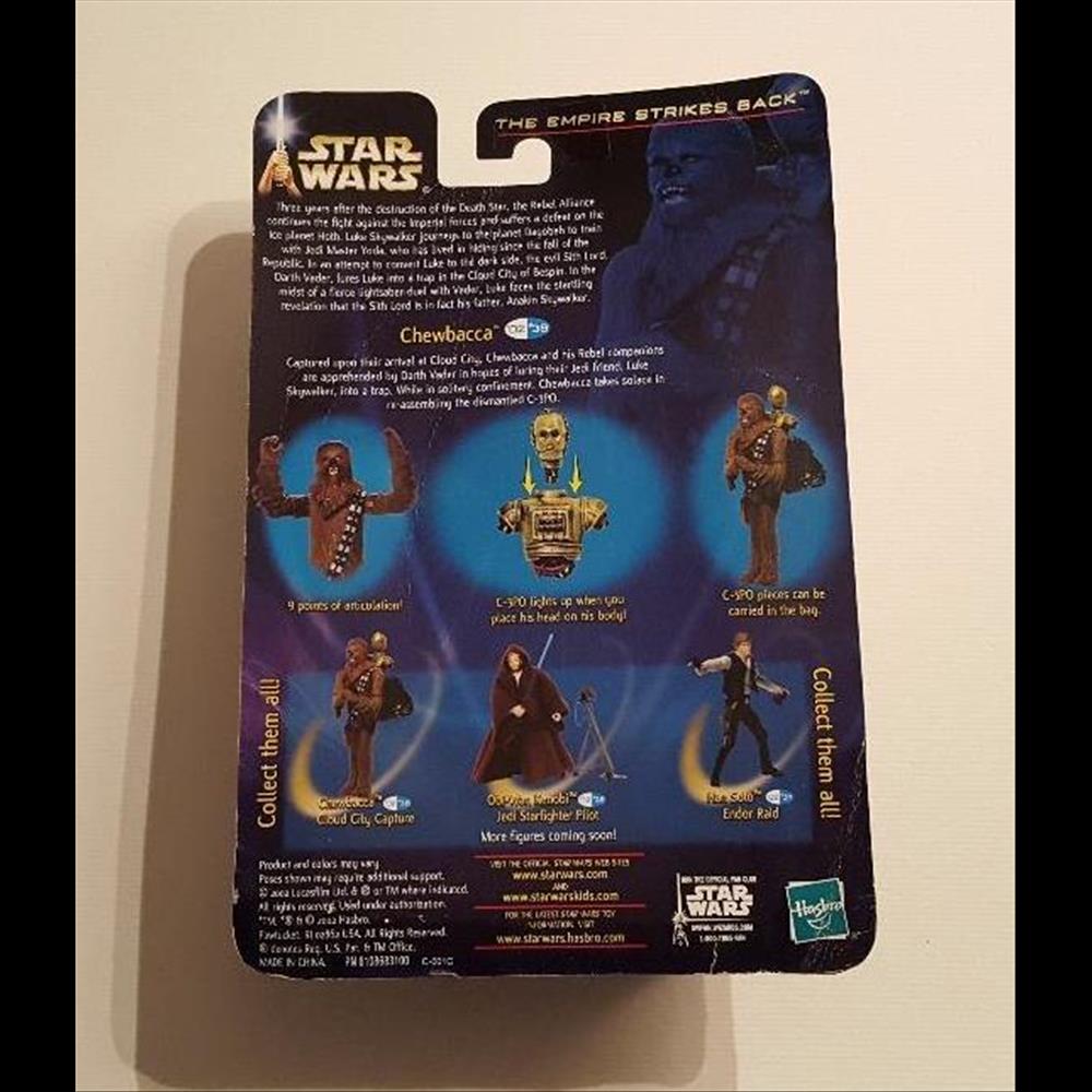 2002 - L'empire contre attaque - Chewbacca with electronic C-3PO - Collection 1 - Hasbro figurine cinema star war 2002 empire contre attaque chewbacca with electronic c 3po collection 1 hasbro