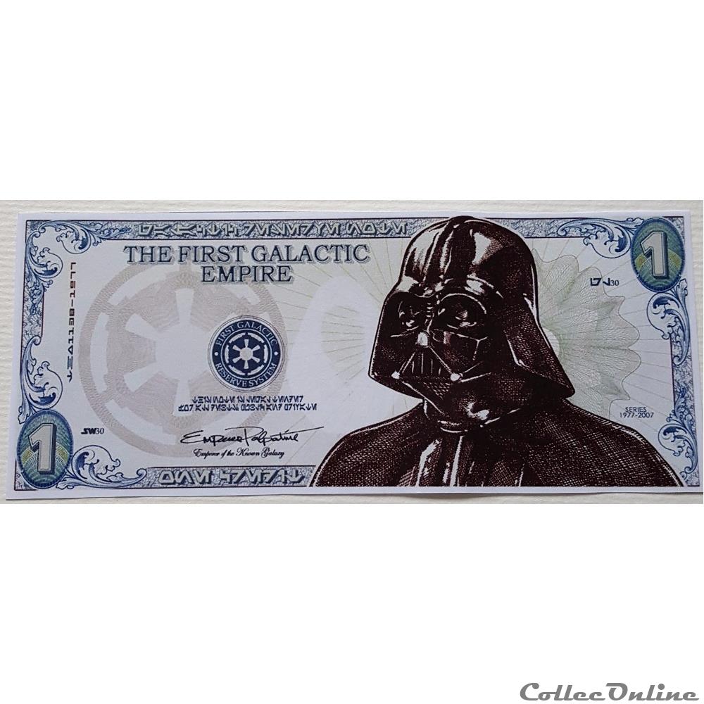 2016 - Star Wars - Billet The First Galactic Empire 1$ jeton mereaux 2016 star wars billet the first galactic empire 1