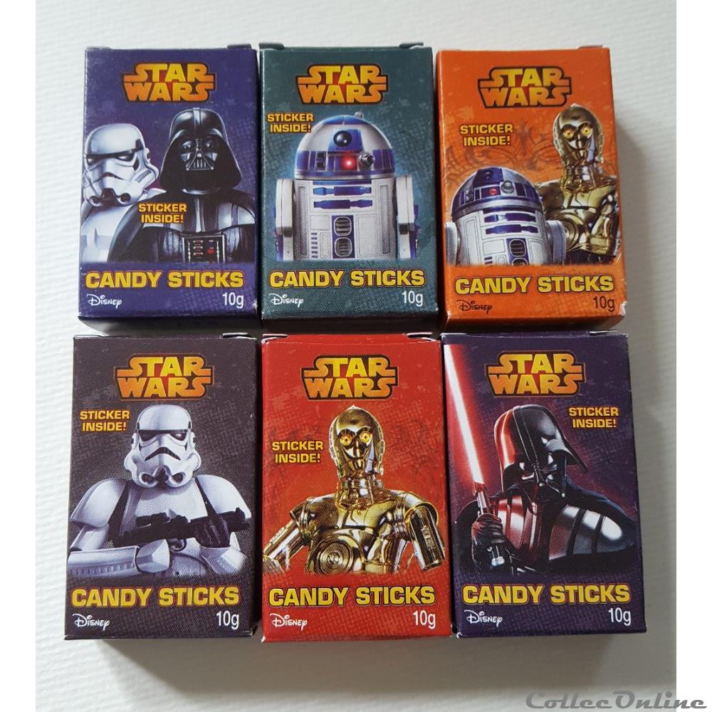 2017 - Star Wars - Disney - Candy Sticks (Sticker inside) 6 boites figurine cinema 2017 star wars disney candy sticks sticker inside 6 boites