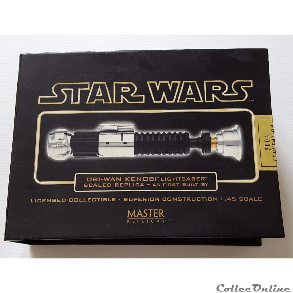 figurine cinema star war 2004 master replicas obi wan kenobi lightsaber sw 303
