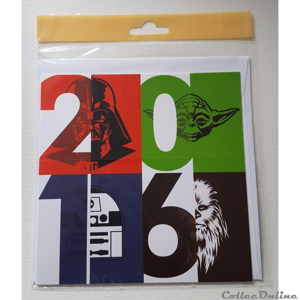 2015 - Voeux Star Wars 4 personnages (la poste) timbre theme cinema 2015 voeux star wars 4 personnages la poste