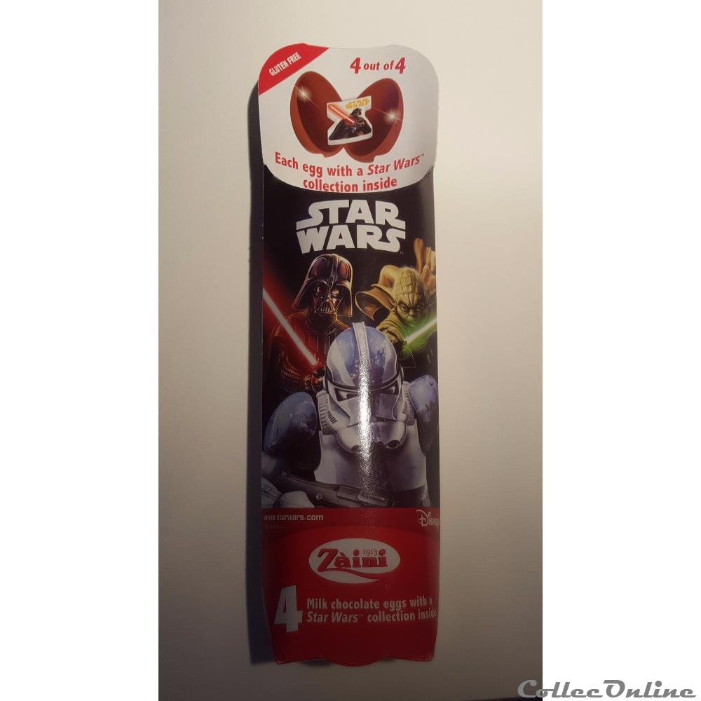 2017 - Star Wars - 4 Milk Chocolate eggs with a star wars collection inside figurine cinema 2017 star wars 4 milk chocolate eggs with a star wars collection inside