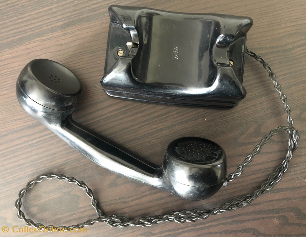 electro vintage telephones telephone mural atelier telic strasbourg noir en bakelite