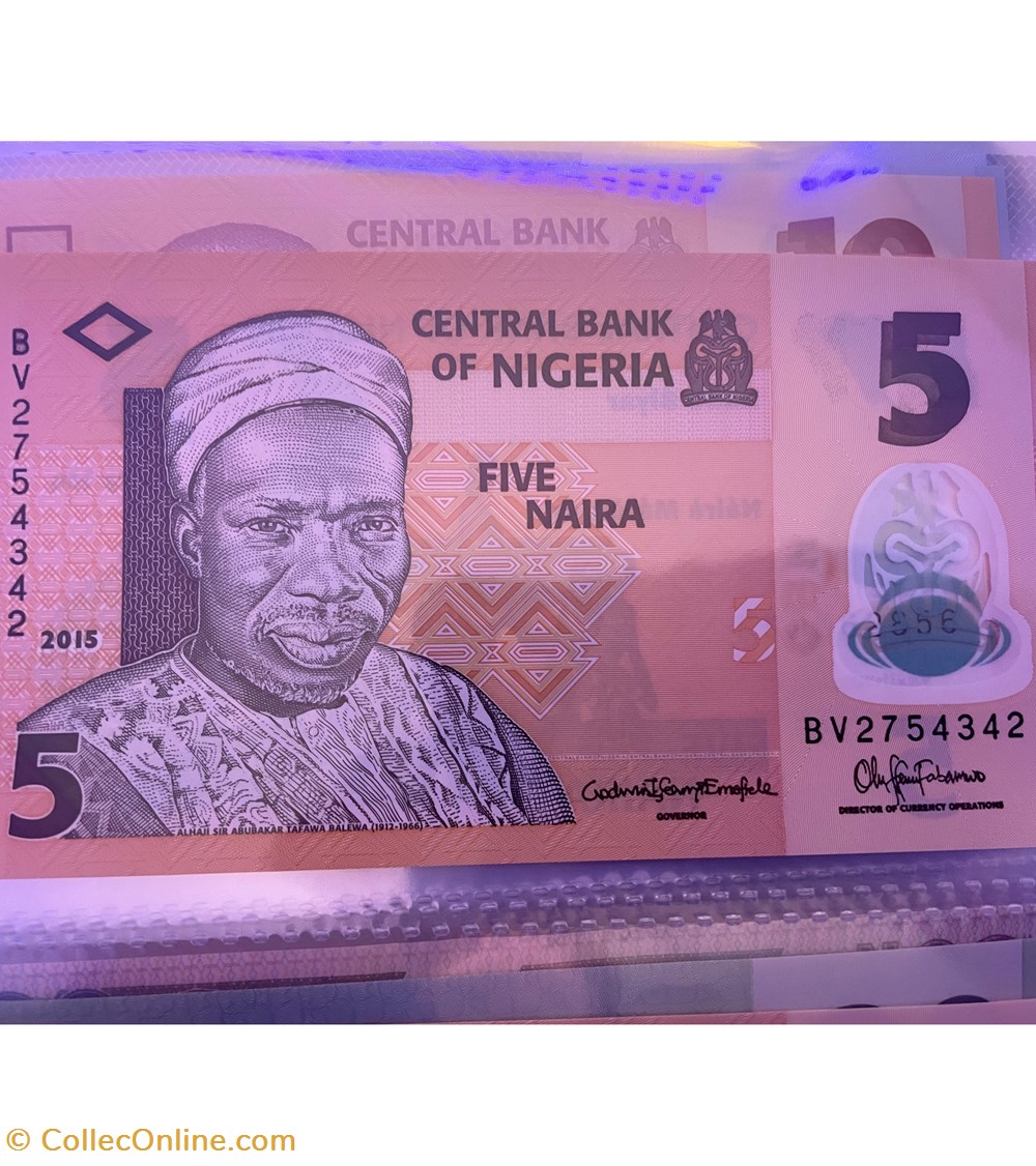 banknotes africa nigeria 5 naira banknote