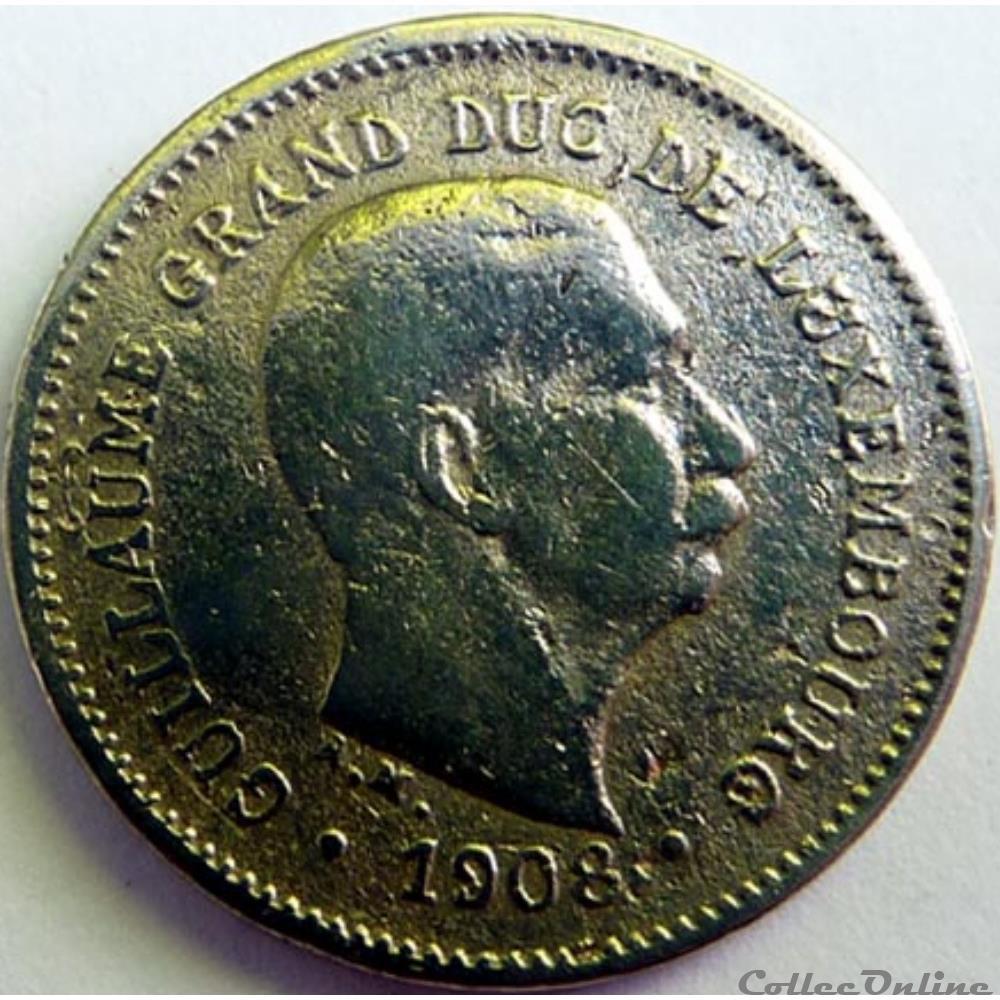 monnaie monde luxembourg grand duc guillaume 1908