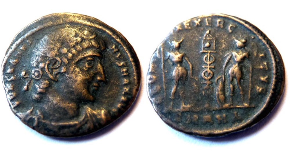 GLORIA EXERCITVS/335-337/Antioche monnaies antiques romaines imperiales et republicaines gloria exercitvs 335 337 antioche