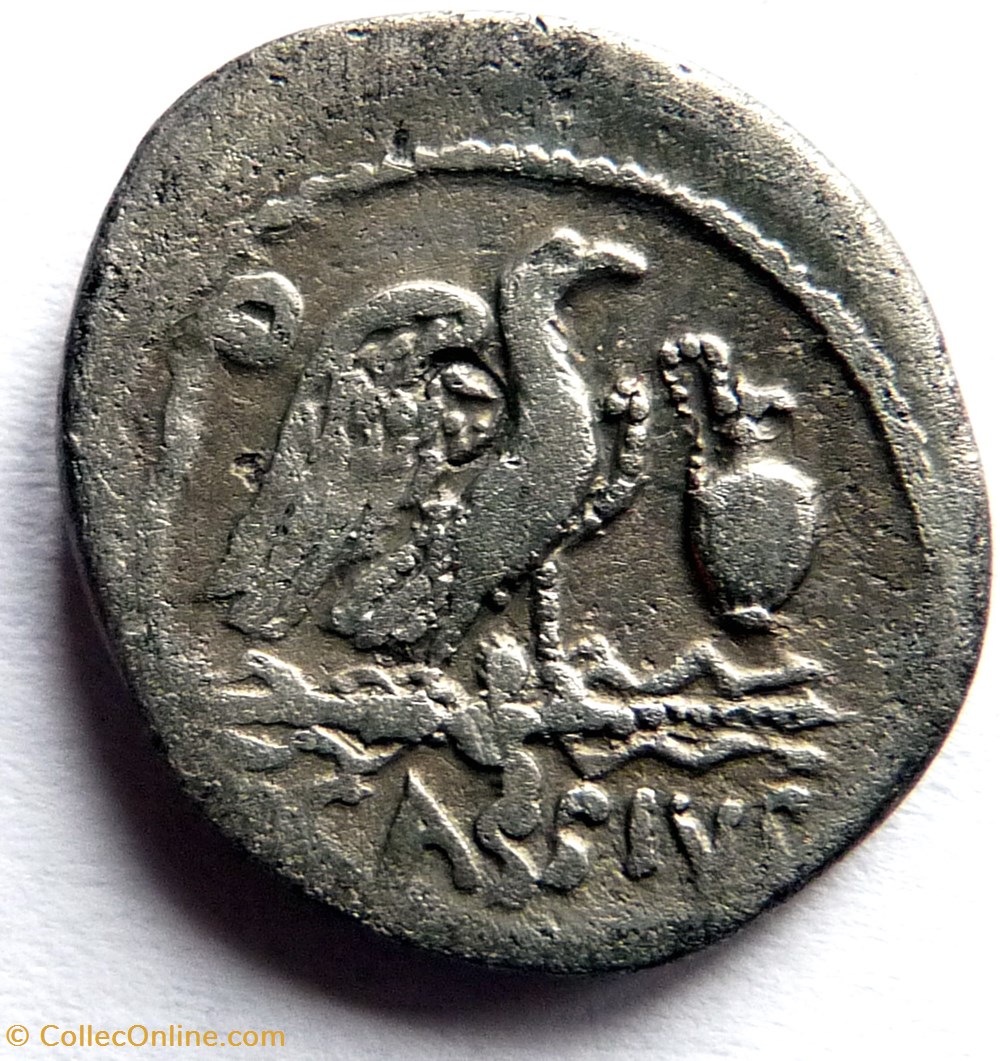 Gens Cassia -55/Denier/Génie du peuple romain monnaies antiques romaines imperiales et republicaines gens cassia 55 denier genie du peuple romain