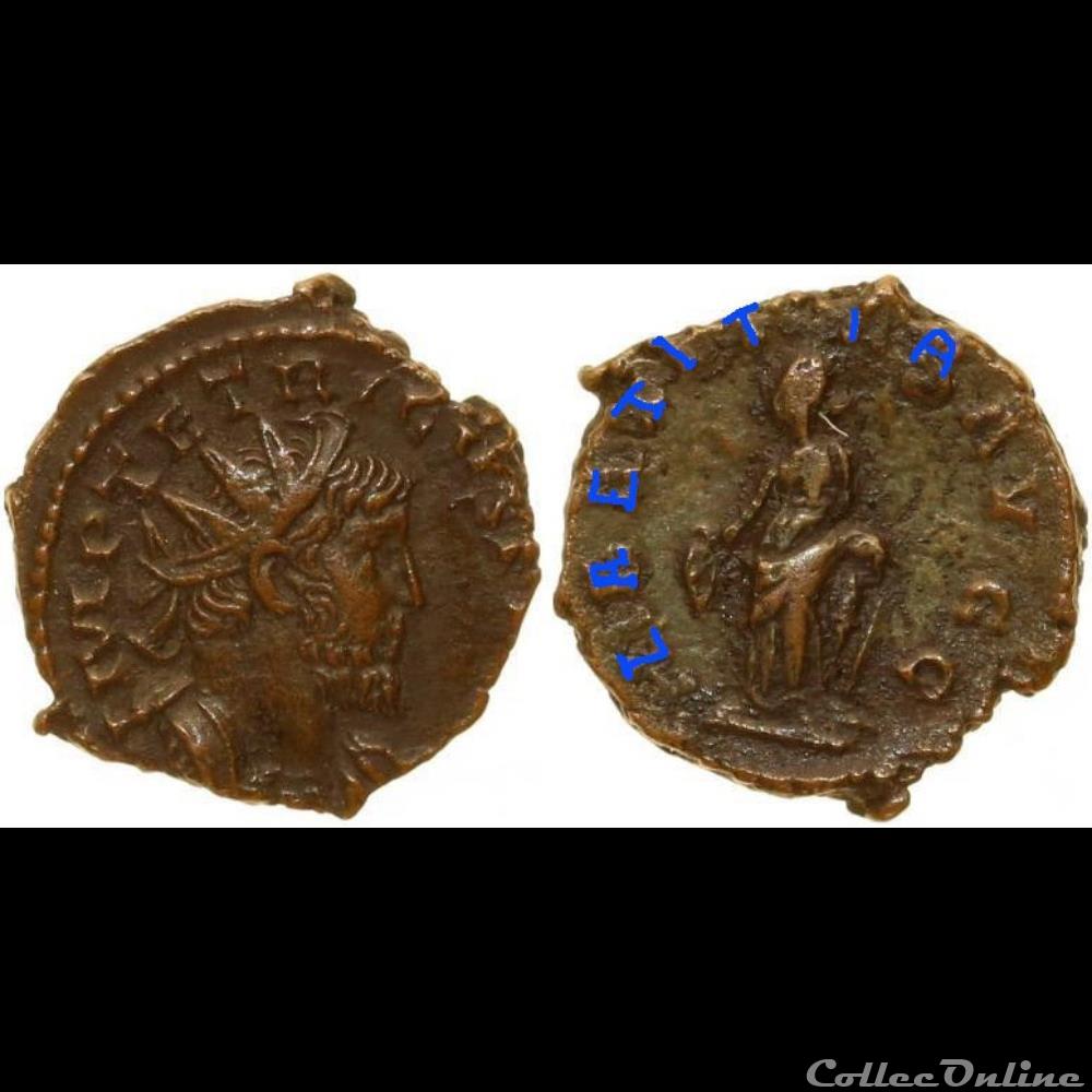 Surfrappe officielle sur Tetricus 1er 271-274 2 monnaies antiques av jc romaines republicaines imperiales surfrappe officielle sur tetricus 1er 271 274