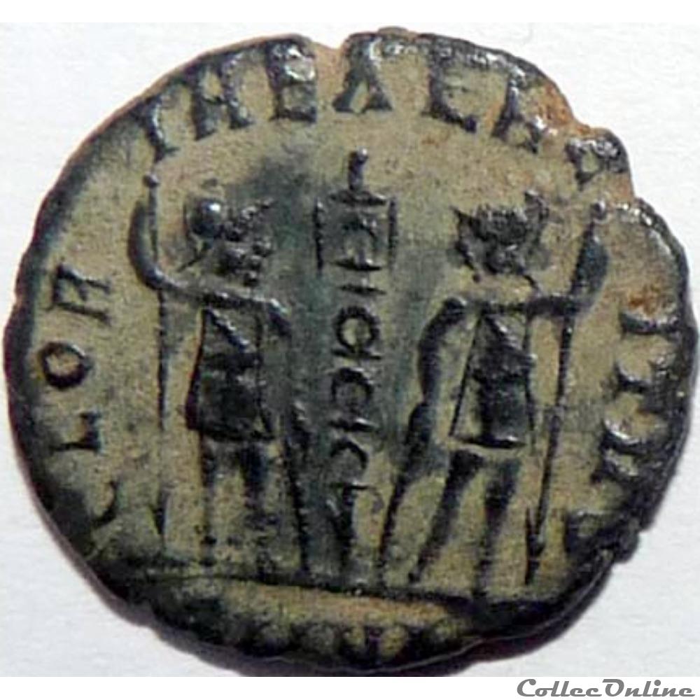 Constans 337-340/Nicomédie/GLORIA EXERCITVS monnaies antiques av jc ap romaines republicaines imperiales constans 337 340 nicomedie gloria exercitvs
