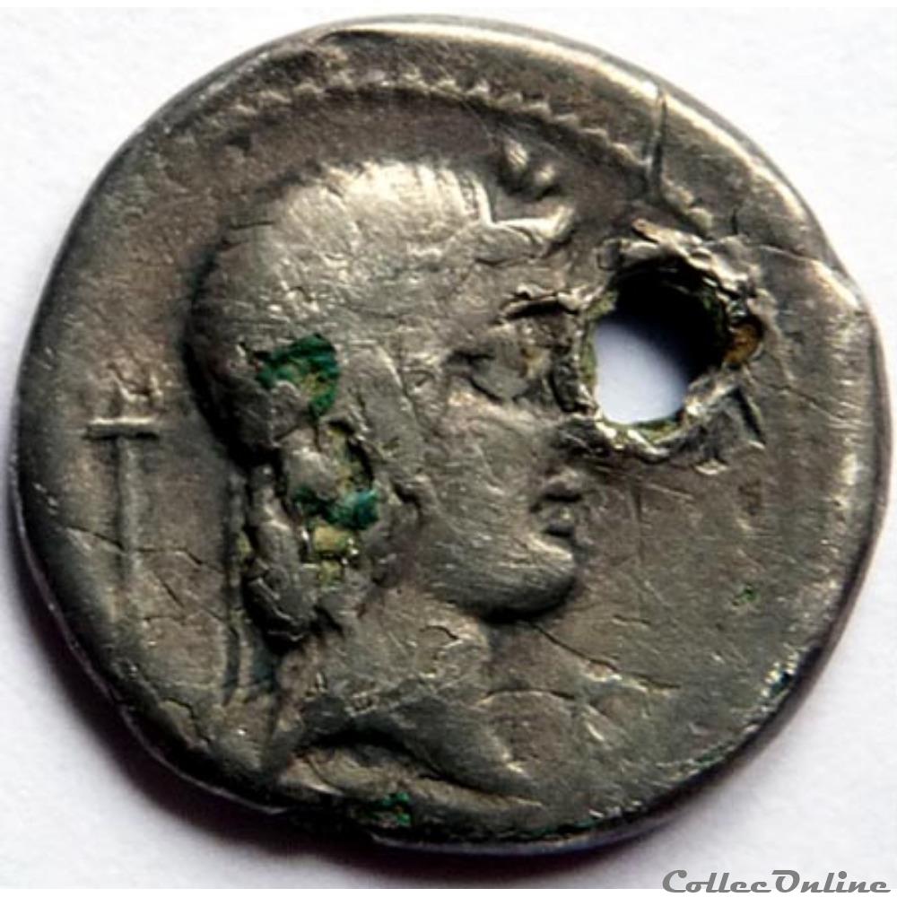 monnaie antique av jc romaine gens calpurnia 90 denier fourre apollon