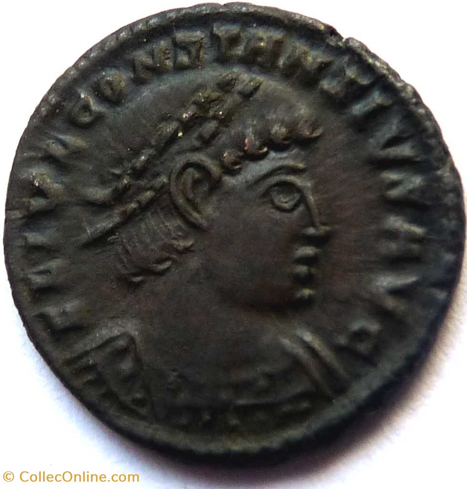 Constance II 340/Trèves/VIRTVS AVGG NN monnaie antique jc ap romaine republicaine imperiale constance ii 340 treves virtvs avgg nn