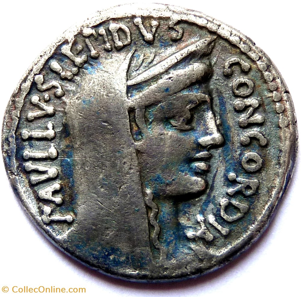 monnaies antiques romaines republicaines imperiales gens aemilia 62 denier la concorde