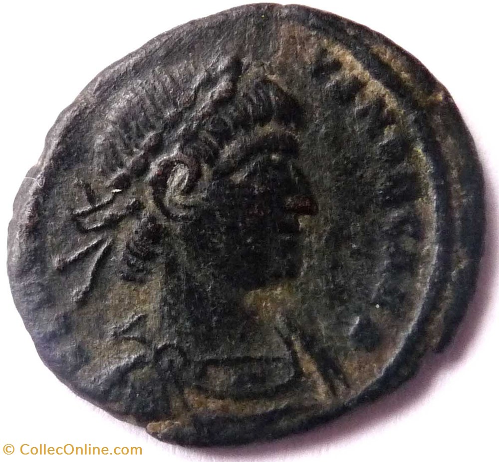 Delmace 335-336/Arles/GLORIA EXERCITVS monnaies antiquite av jc ap romaines republicaines imperiales delmace 335 336 arles gloria exercitvs