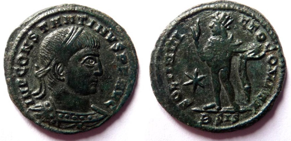 RIC 32/Constantin 1er 317/Siscia/SOLI INVICTO COMITI monnaies antiques romaines imperiales et republicaines ric 32 constantin 1er 317 siscia soli invicto comiti