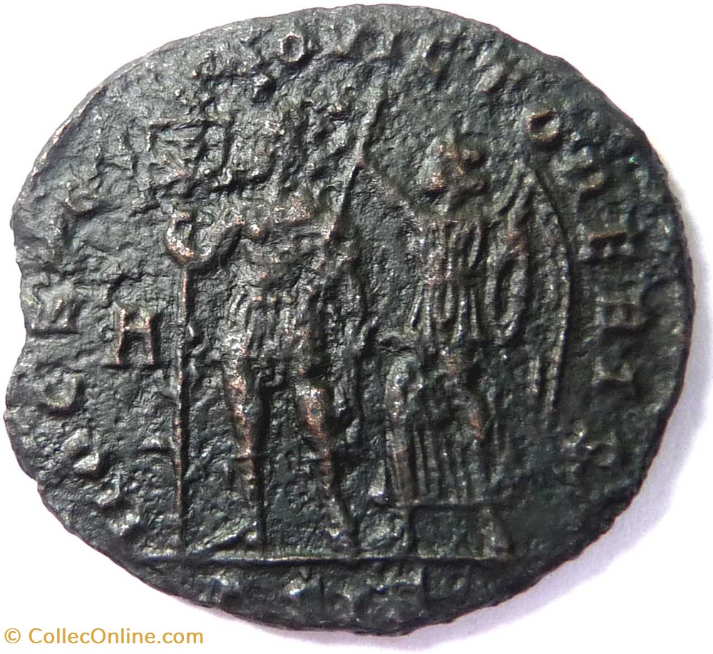 Vétranio 350/Siscia/HOC SIGNO VICTOR ERIS monnaies antiques romaines imperiales republicaines vetranio 350 siscia hoc signo victor eris