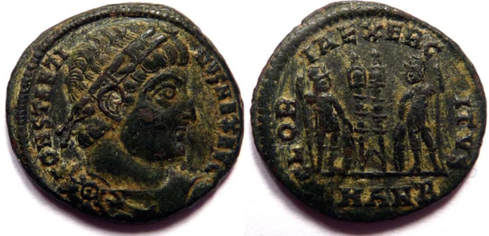 GLORIA EXERCITVS/1er 335/Antioche monnaies antiques romaines imperiales et republicaines gloria exercitvs 1er 335 antioche