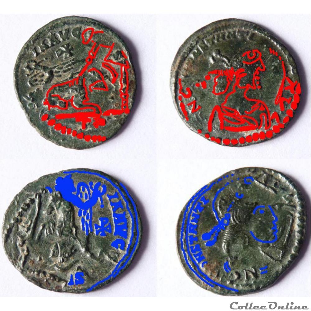 Imitation en surfrappe sur Constance II 2 monnaie antique romaine imitation en surfrappe sur constance ii