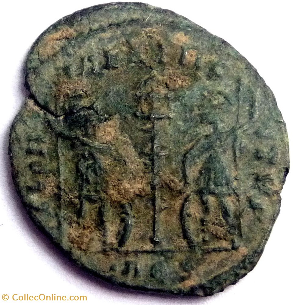 Delmace 336-337/Aquilée/GLORIA EXERCITVS monnaie antiquite av jc ap romaine republicaine imperiale delmace 336 337 aquilee gloria exercitvs
