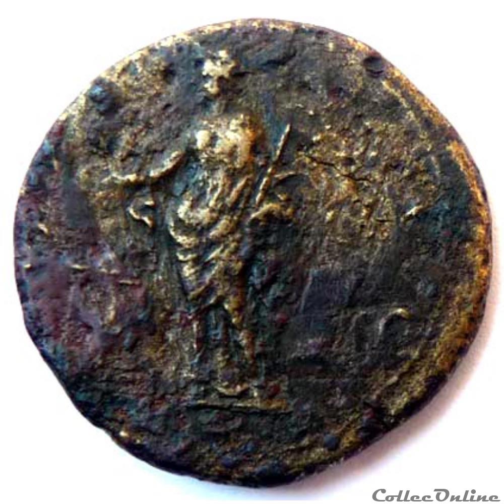 Vespasien 72-73/Dupondius/Lyon/PAX AVG monnaie antique jc ap romaine vespasien 72 73 dupondius lyon pax avg