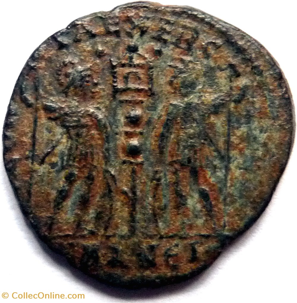 Constance II 337-341/Antioche/GLORIA EXERCITVS monnaies antiques romaines republicaines imperiales constance ii 337 341 antioche gloria exercitvs