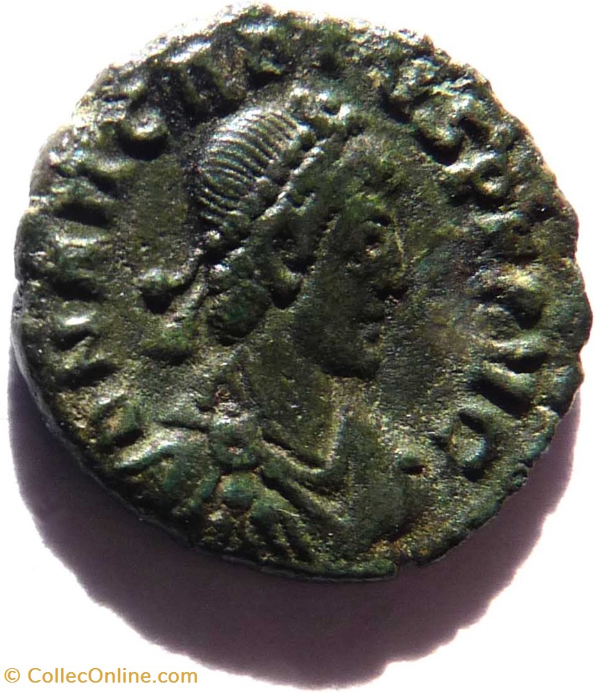 monnaie antique jc ap romaine republicaine imperiale arcadius aquilee 383 388 victoria avggg