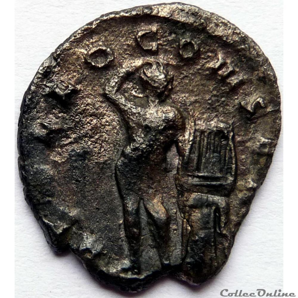 monnaie antique av jc romaine gallien 264 milan apollo conser
