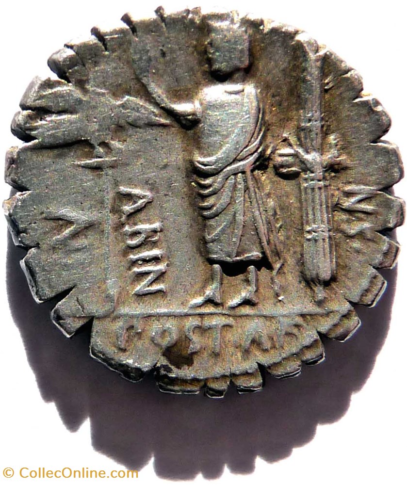 monnaies antiques romaines imperiales et republicaines gens postumia 81 denier serratus rome hispania