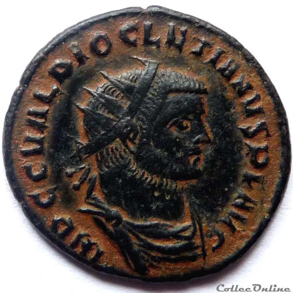 monnaie antique jc ap romaine diocletien 285 antioche iov et hercv conser avgg