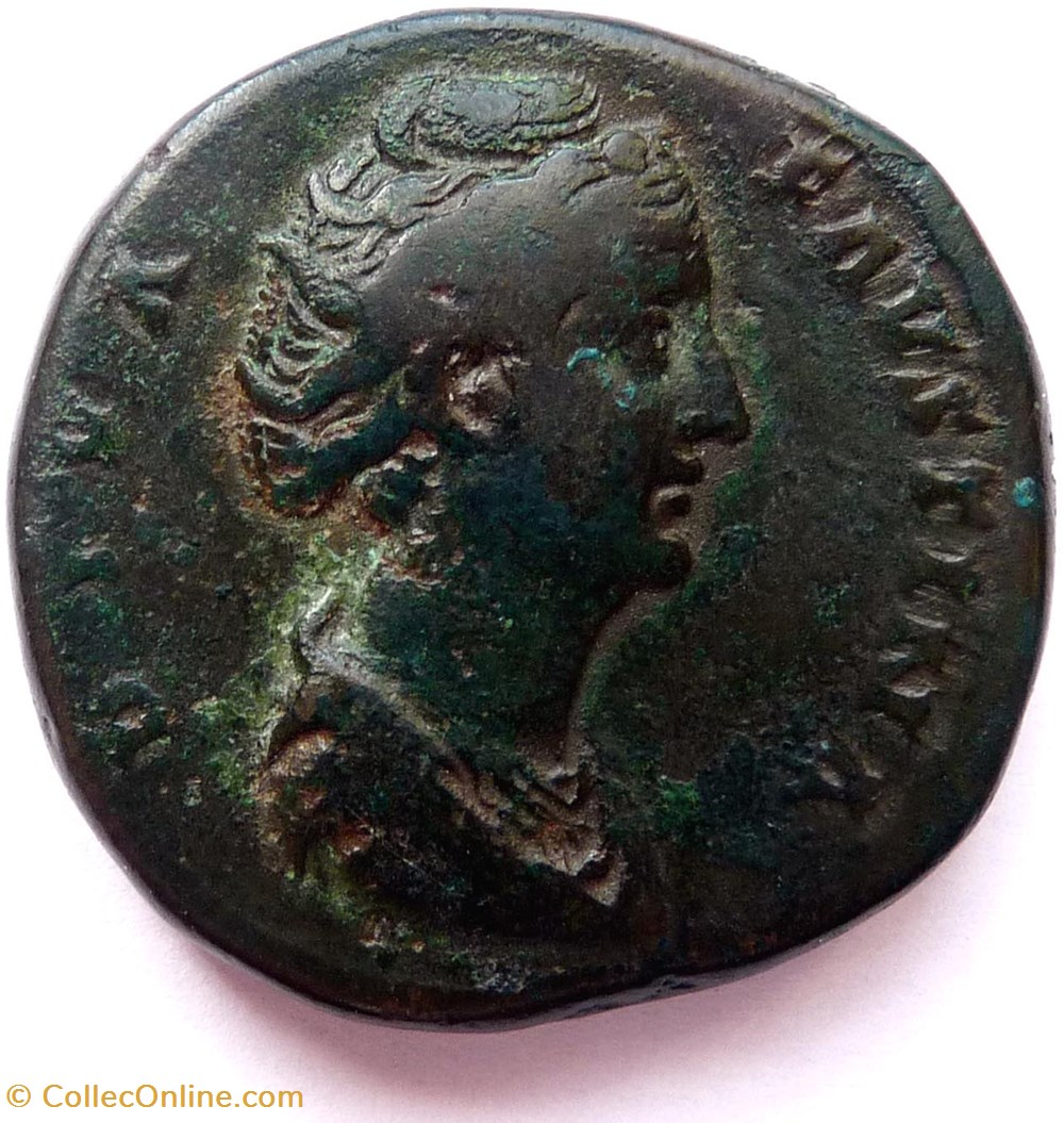 Faustine l'ancienne 141/Sesterce/Rome/RIC III 1156 monnaies antiques romaines imperiales et republicaines faustine ancienne 141 sesterce rome ric iii 1156