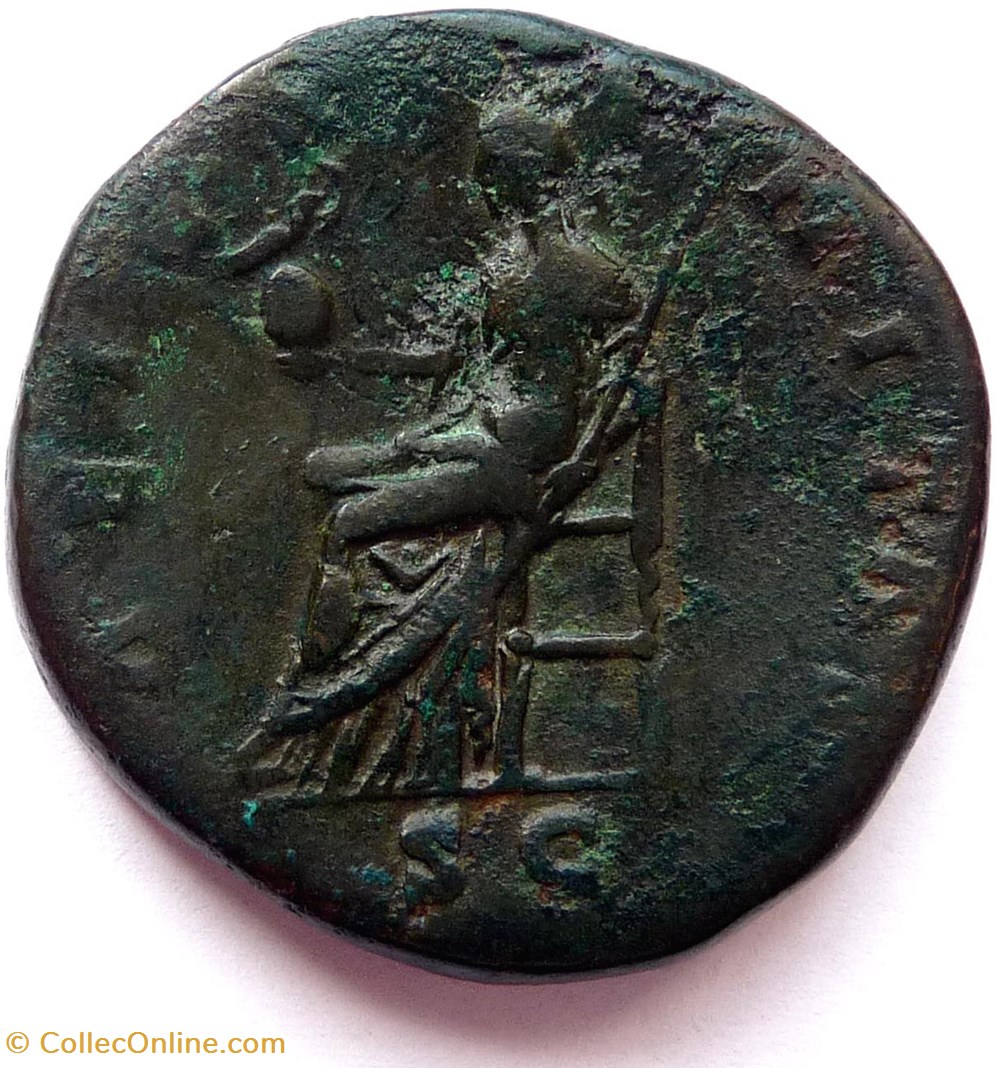 Faustine l'ancienne 141/Sesterce/Rome/RIC III 1156 monnaies antiques romaines imperiales et republicaines faustine ancienne 141 sesterce rome ric iii 1156
