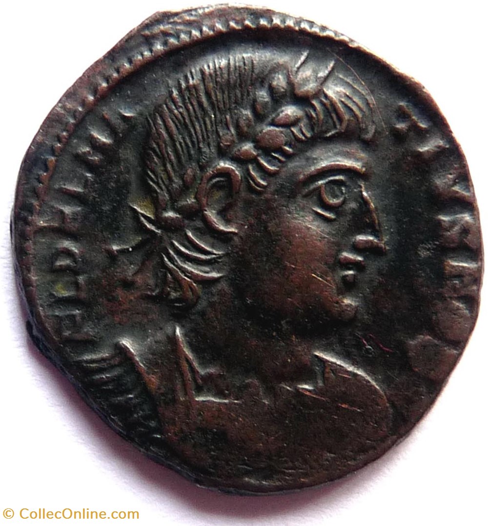 monnaies antiques romaines imperiales et republicaines delmace 335 337 antioche gloria exercitvs