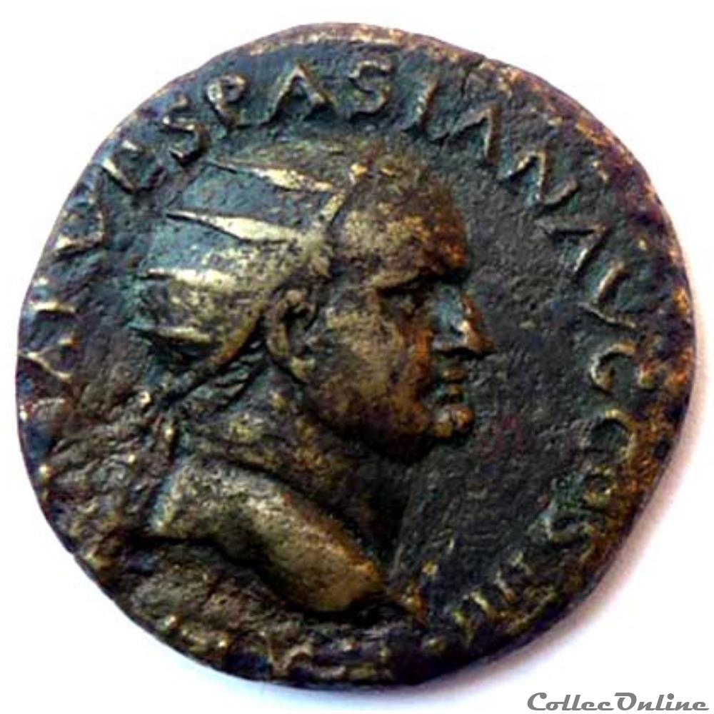 Vespasien 72-73/Dupondius/Lyon/PAX AVG monnaie antique jc ap romaine vespasien 72 73 dupondius lyon pax avg