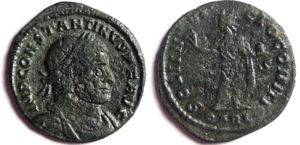 RIC 150 var./Constantin 1er 316-317/Arles/SOLI INVICTO COMITI monnaies antiques romaines imperiales et republicaines ric 150 var constantin 1er 316 317 arles soli invicto comiti