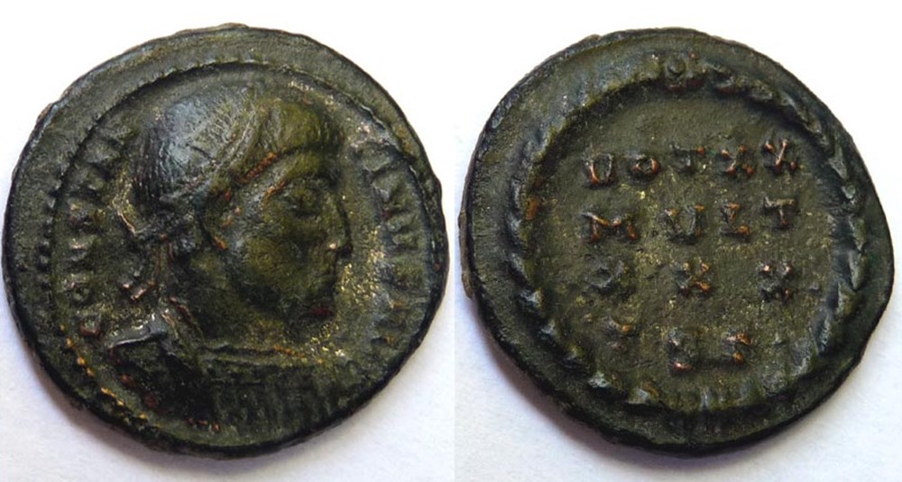 monnaies antiques romaines imperiales et republicaines vot xx mvlt xxx 318 319 thessalonique