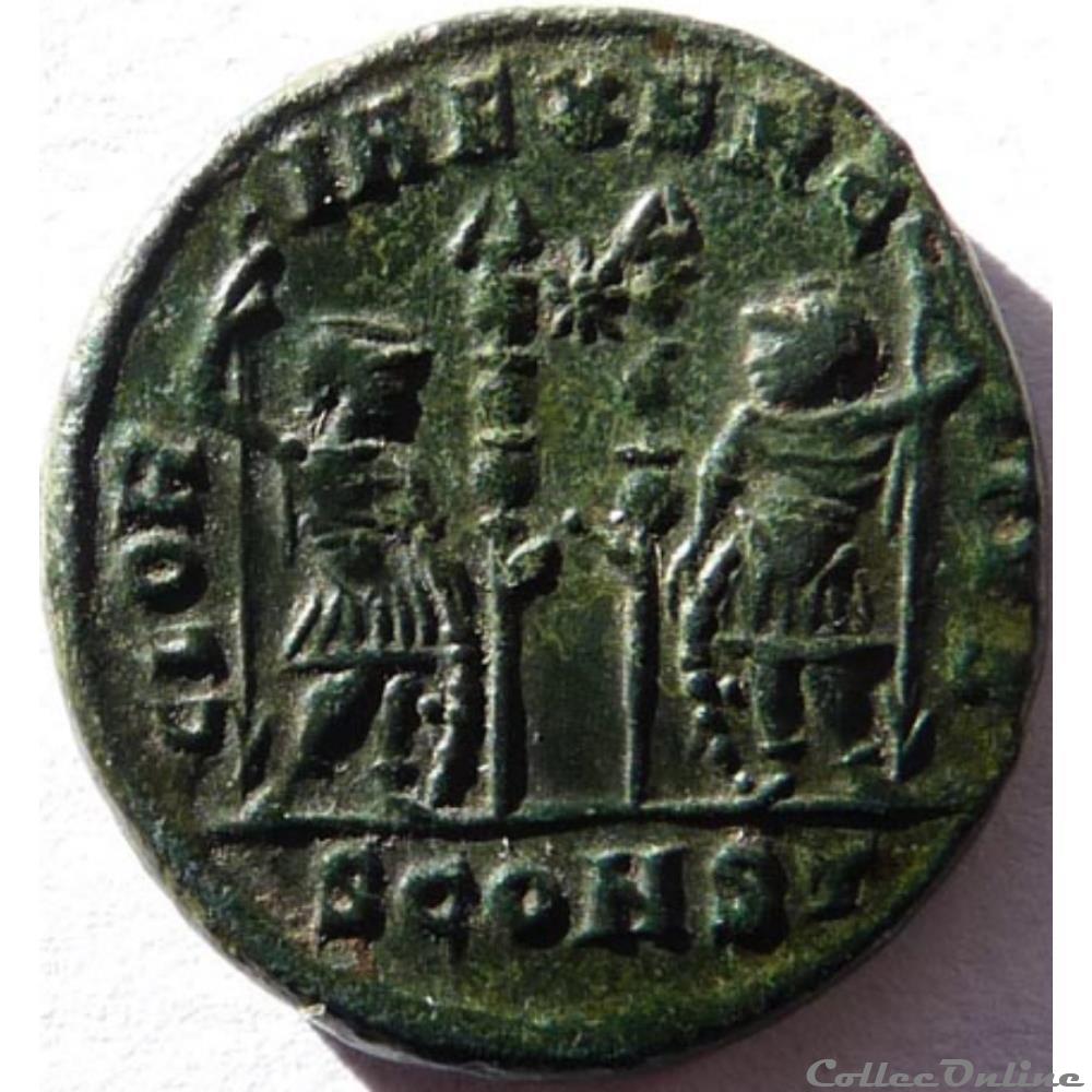 Constance II 330-331/Arles/GLORIA EXERCITVS monnaies antiques romaines republicaines imperiales constance ii 330 331 arles gloria exercitvs