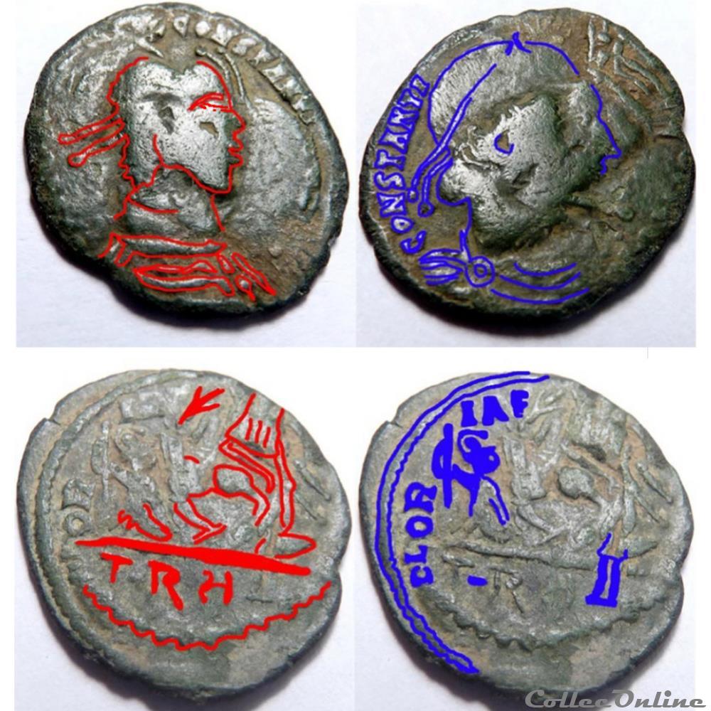 Imitation en surfrappe sur Constantin 3 monnaie antique romaine imitation en surfrappe sur constantin