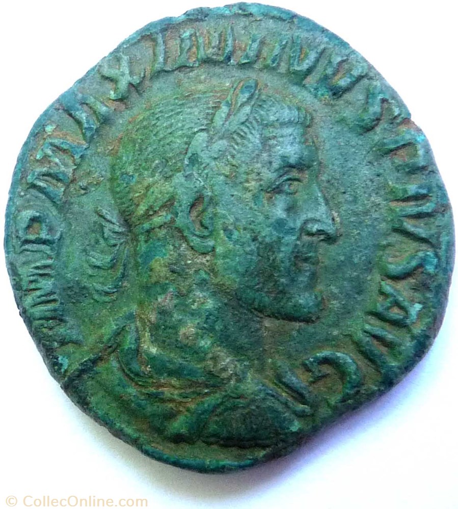 monnaie antique jc ap romaine maximin le thrace 235 238 sesterce rome victoria avg
