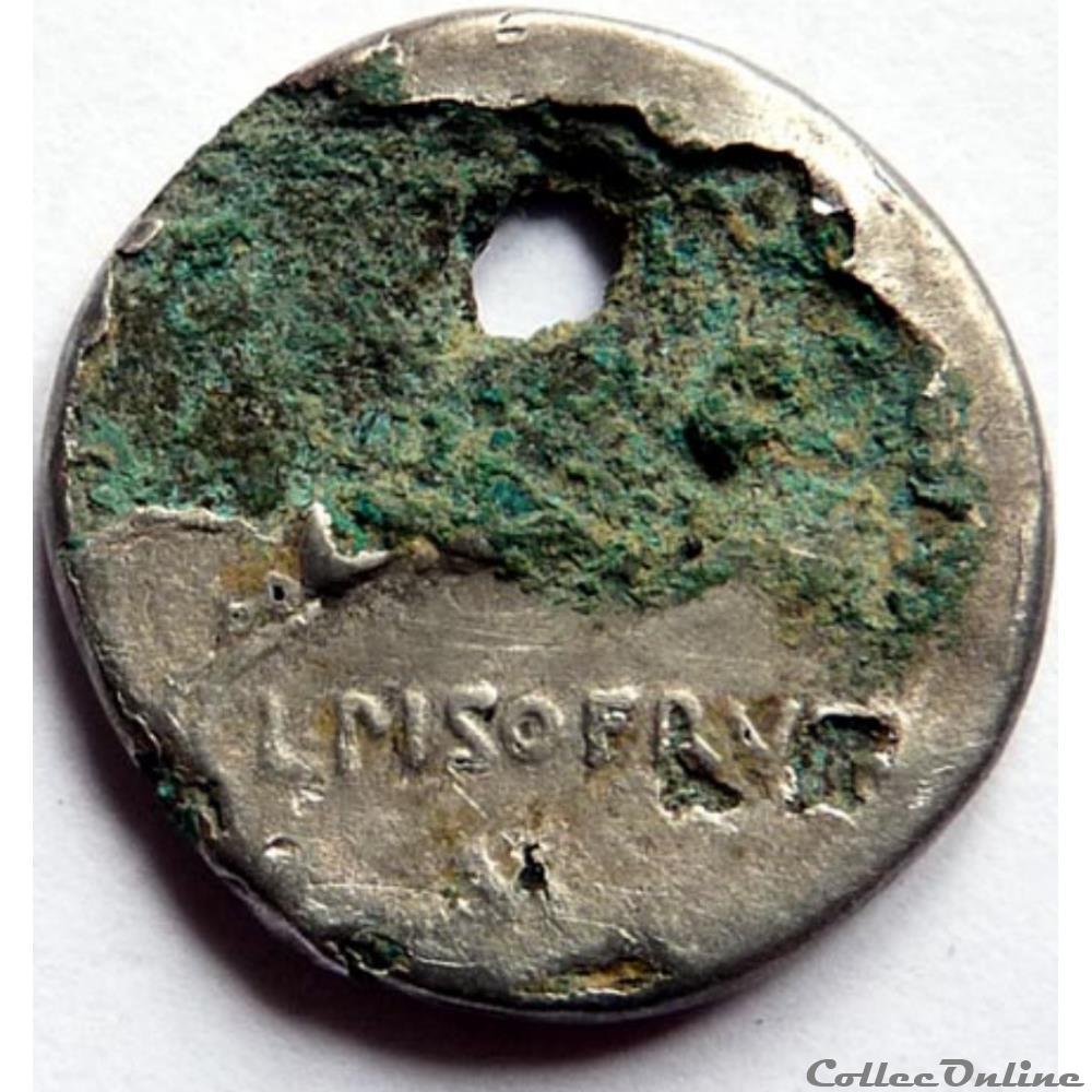 monnaie antique av jc romaine gens calpurnia 90 denier fourre apollon